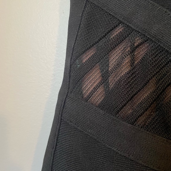 NWT One Shoulder Marciano Bandage Dress with Mesh Inserts 🖤🖤🖤 - Picture 3 of 7